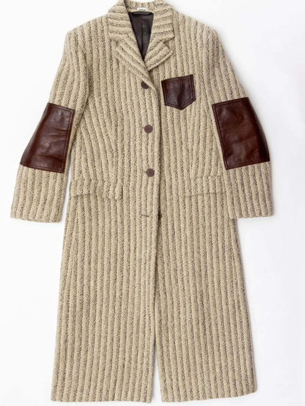 Acne Studio  Leather-Trimmed Wool-Blend Tweed - Picture 2 of 10